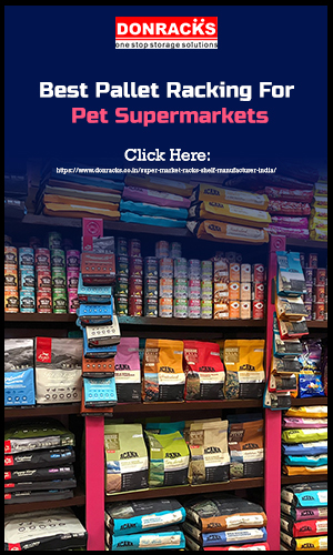 Pet Products Arranged In Best Pallet Racking System At Pet Supermarkets.